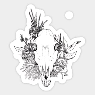 Floral Horse Skull Sticker